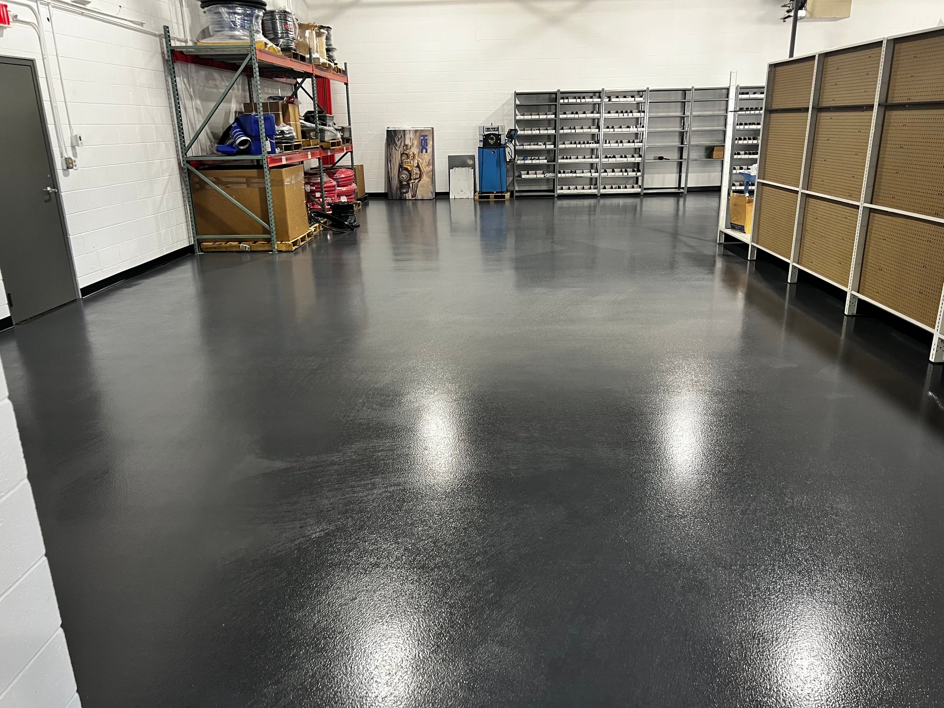 Freshly cleaned and finished commercial floor cared for by Capos Cleaning
